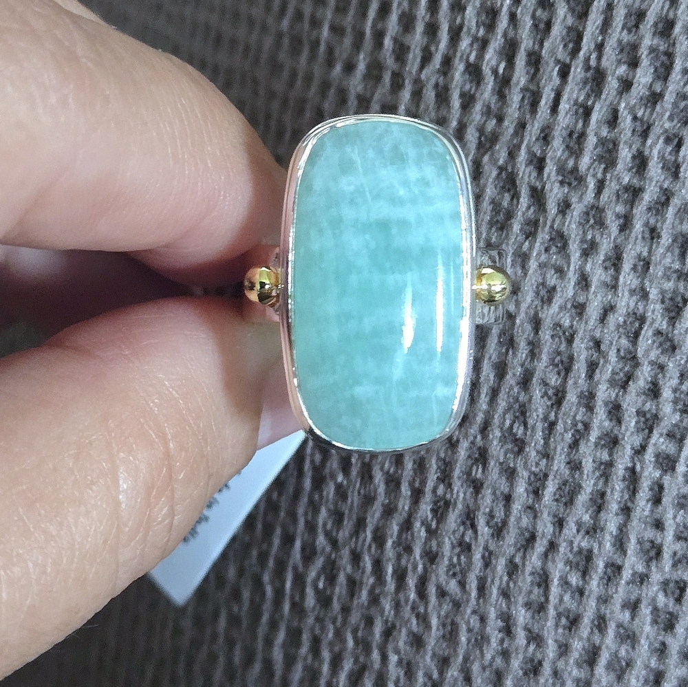 Shivam Rectangular Amazonite Statement Ring💍 - NWT - Picture 13 of 16